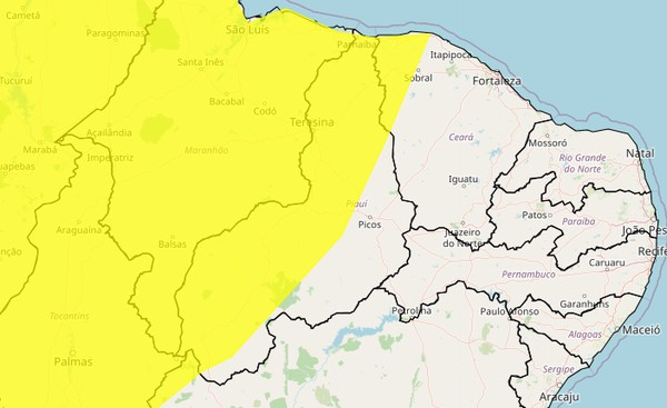Chuvas intensas geram alerta em 23 cidades do sul do Piauí nesta quarta