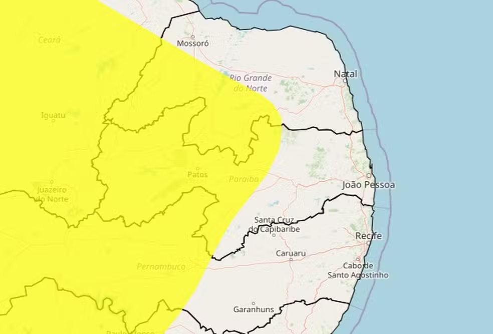 Inmet emite alertas de perigo de baixa umidade para cidades da Paraíba