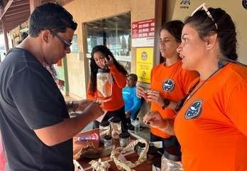 Projeto Ecotuba realiza educação ambiental para evitar incidentes com tubarões em Noronha