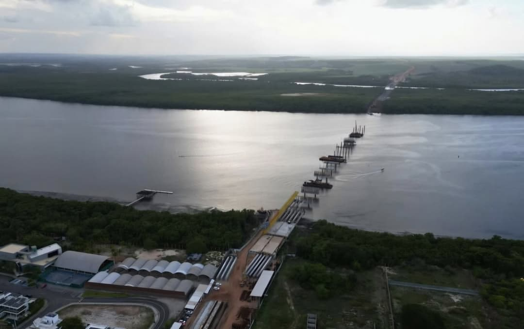 Obras da ponte do futuro chegam a 72% das fundações executadas