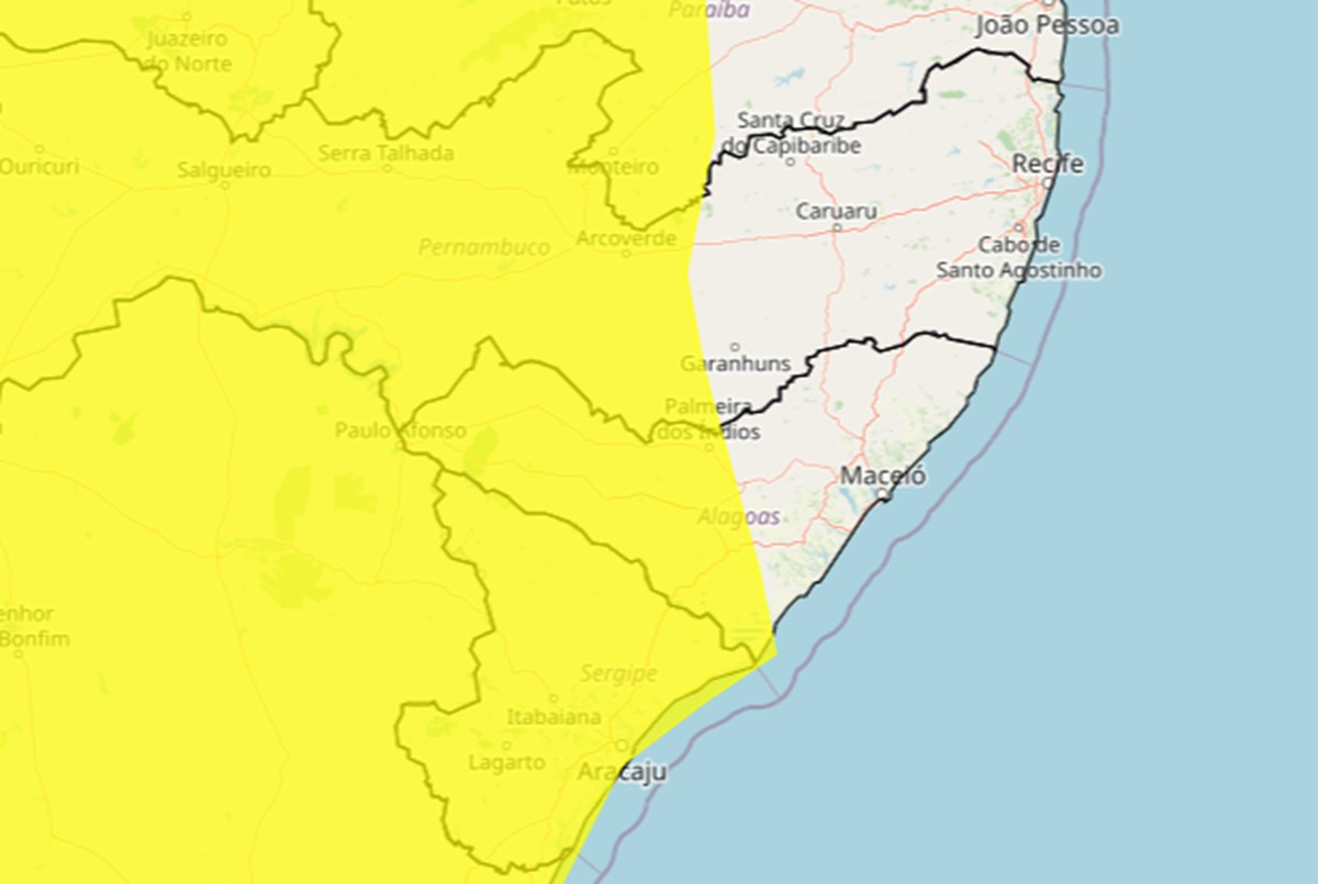 Inmet alerta para chuva forte em 53 municípios de Alagoas hoje