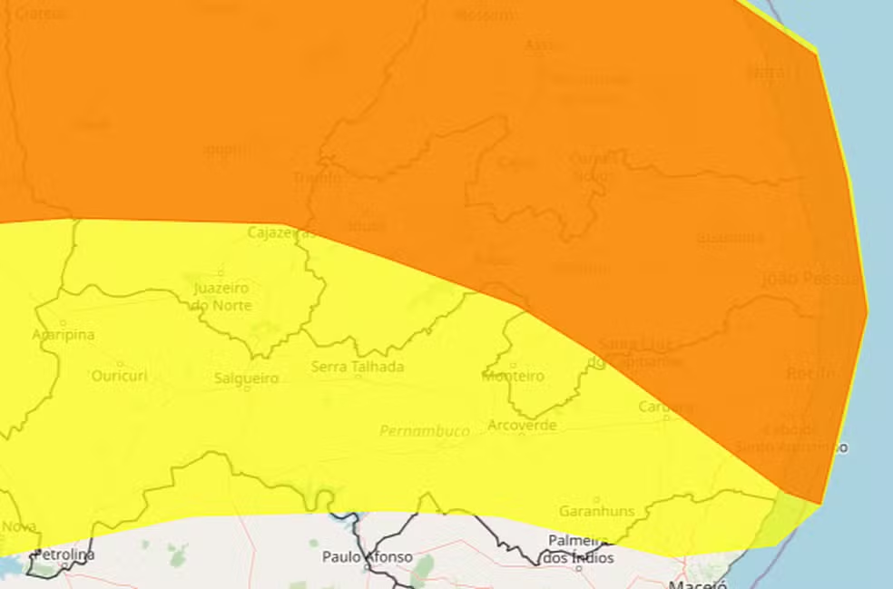 Inmet emite alertas de chuvas intensas para cidades da Paraíba neste domingo