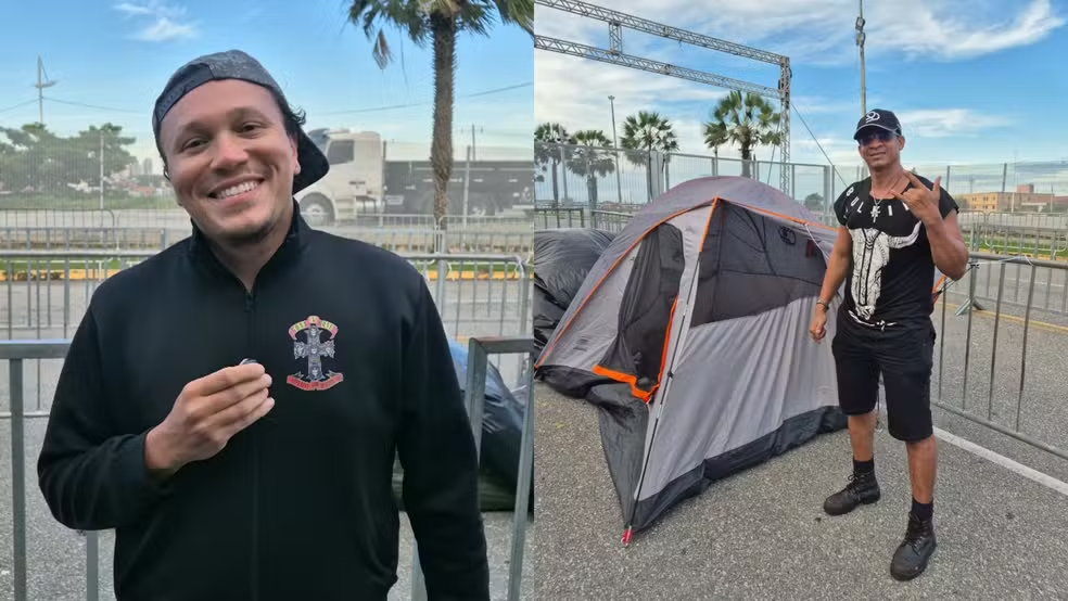 Fãs acampam 48 horas antes para show do Guns N’ Roses em Fortaleza