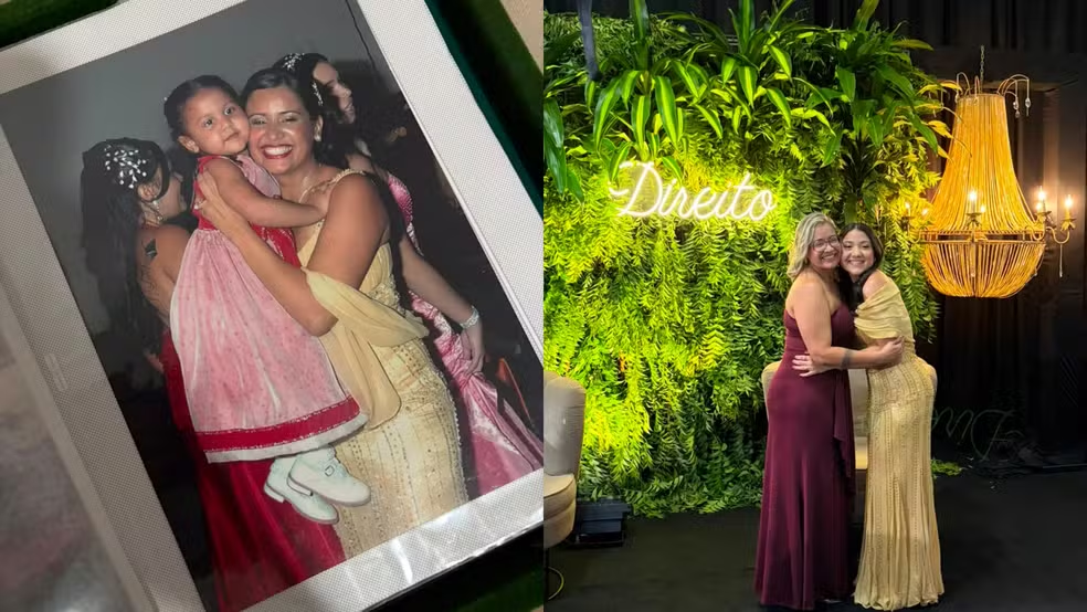Filha usa vestido da mãe 19 anos depois e emociona formatura em Teresina