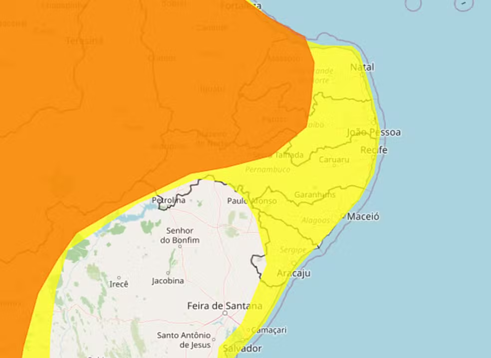 Inmet alerta para chuvas intensas em todos os municípios de Alagoas